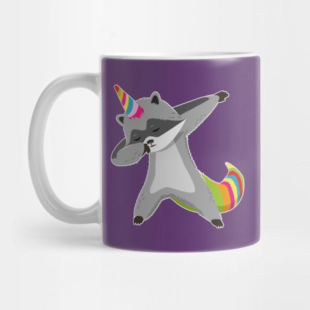 Raccoonicorn Unicorn Raccoon Dabbing by propellerhead